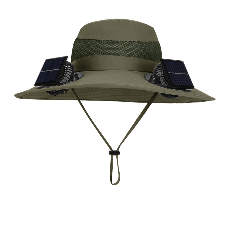 Sombrero con Doble Ventilador Solar